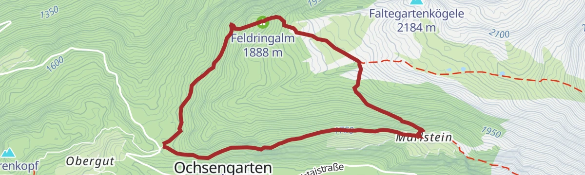 Route map: Schatzsuche Ochsengarten Sattele Runde
